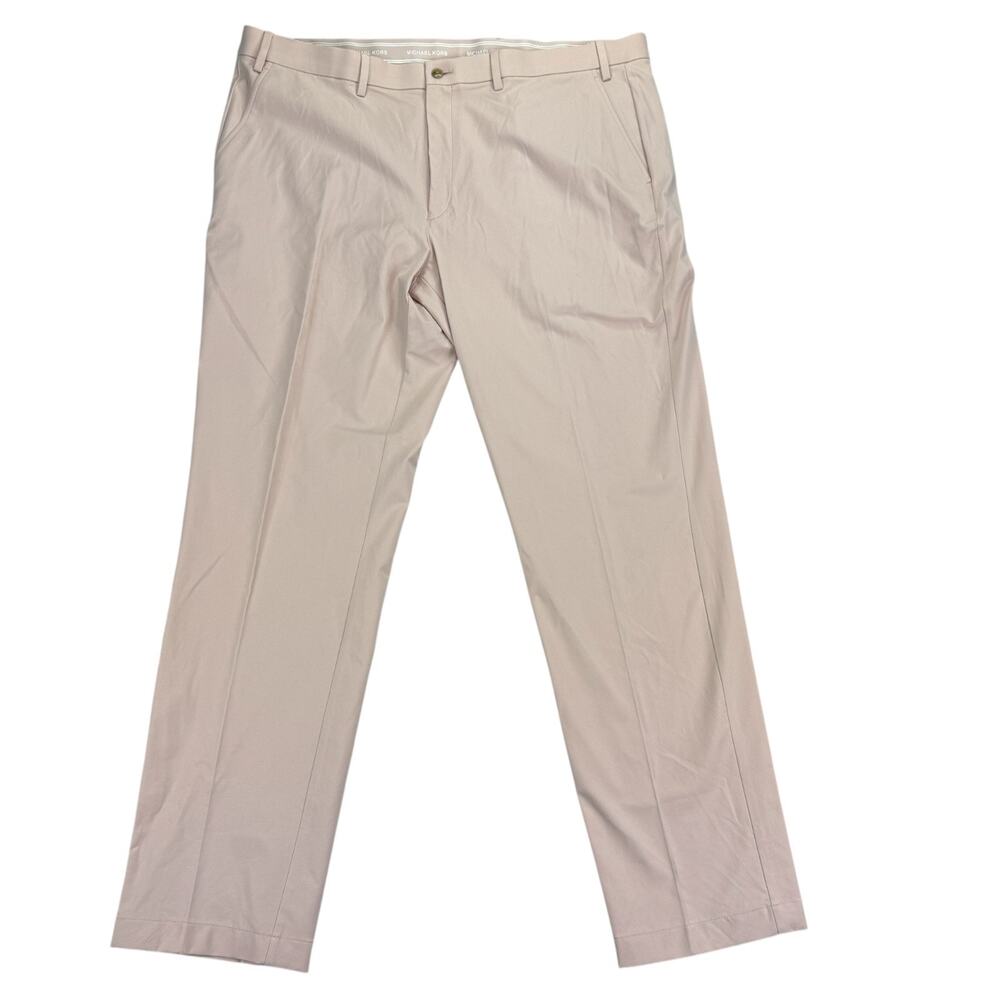 Michael Kors Mens Major Classic Fit Stretch Performance Pants Pink 40x32